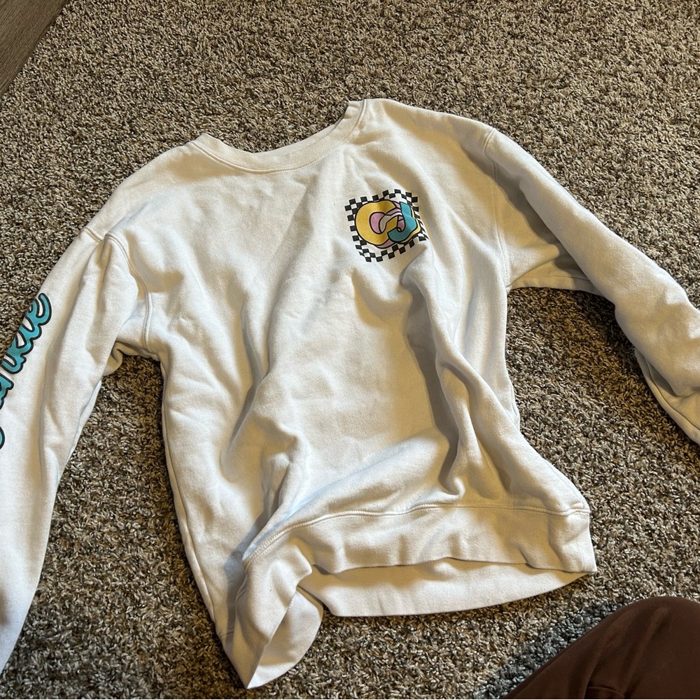 Cozy White Crime Junkie Graphic Sweatshirt